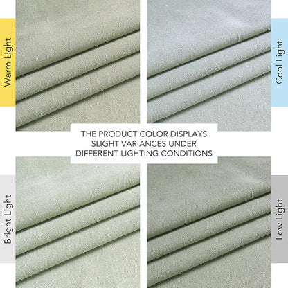 NICETOWN Thick Linen Greyish Green Curtains for Living Room, Grommet Privacy Assured Linen Blend Window Treatments with Light Filtering for Bedroom, W55 x L96, 2 Panels