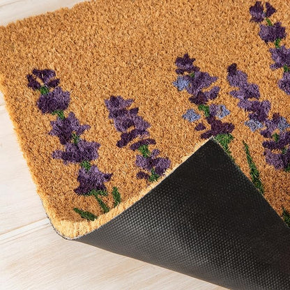 Now Designs Lavender Doormat, W18 x L30in, Durable Outdoor Welcome Mat