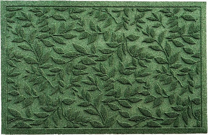 Green Leaves Outdoor Indoor Entrance Doormats, Absorbent Durable Heavy Duty Welcome Front Door Mat,Thick Natural Rubber Back,Easy Clean Entryway Mat 23x35 Inch, Low Profile