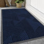 Smiry Front Door Mat Outside Entrance, Heavy Duty Sturdy Natural Rubber Doormat, Trap Dirt and Moisture, Easy Clean Low Profile Mats for Indoor Outdoor Entry, Irregular Triangle (47x32, Royal Blue)