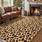 Amearea Soft Leopard Rugs for Bedroom Living Room, 3x5 Modern Cheetah Print Thickened Memory Foam Rug, Fluffy Indoor Washable Animal Rug Carpet for Kids Boys Girls Dorm Nursery Room Home Decor, Khaki