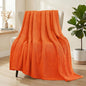Whale Flotilla Extra Large Fuzzy Fleece Throw Blanket for Couch, 50x70 Inch Fluffy Warm Soft Jacquard Blankets for All Season, Lightweight and Cozy, Burnt Orange
