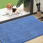 OLANLY Dog Door Mat for Muddy Paws 47x32, Absorbs Moisture and Dirt, Absorbent Non-Slip Washable Doormat, Quick Dry Chenille Mud Mat, Entry Indoor Entryway Carpet for Inside Floor, Cornflower Blue