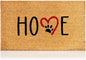 Dog Footprints - 17"x29" - Coir Door Mat with Heavy Duty Backing - Welcome Mats for Entryway, Porch - Anti-Slip PVC & Coconut Fiber Surface - Natural Home Accessories, Minimalist Original Design