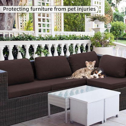 Outdoor Cushion Covers Set,8PCS Patio Furniture Couch Seat Slipcovers, Replacement for Sofa Sectional Chair(Cover，Only)