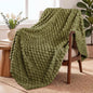 Exclusivo Mezcla Fleece Throw Blanket for Couch, Extra Large Fuzzy Olive Green Bed Blankets, Soft Cozy Plush Sofa Throws for All Seasons, 50x70 Inches