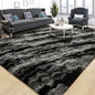 Tepook Soft Fluffy Rugs for Bedroom, 4x6 Area Rug for Living Room, Modern Shaggy Room Rug for Kids Boys Girls, Plush Throw Rugs Indoor Nursery Home Decor Rug with Non-Slip Bottom, Black Grey