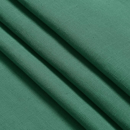 Dark Green Linen Curtains for Living Room 63 Inches Long 2 Panel Set Light Filtering Linen Drapes for Kitchen Windows Rod Pocket Back Tab Short See Through Curtain Country Farmhouse Decor 52x63