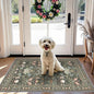 Washable 2x3 Entryway Area Rugs: Vintage Soft Floral Thin Doormat with Non Slip Backing Water Resistant Bathroom Laundry Rug for Kitchen Indoor Carpet for Bedroom Low Pile Floor Mat (2x3,Green)