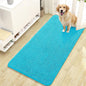 OLANLY Dog Door Mat for Muddy Paws 47x24, Absorbs Moisture and Dirt, Absorbent Non-Slip Washable Doormat, Quick Dry Chenille Mud Mat for Dogs, Entry Indoor Entryway Carpet for Inside Floor, Aqua Blue