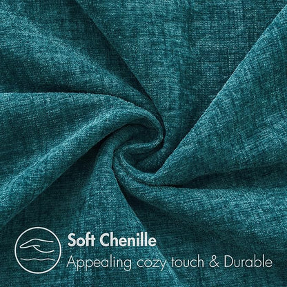 MIULEE Pack of 2 Dark Teal Throw Pillow Covers 18x18 Inch Soft Chenille Pillow Covers for Sofa Living Room Couch Solid Dyed Cases
