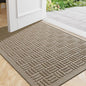 Mibao Front Door Mat Indoor Outdoor Entrance, Dirt Trapping Waterproof All-Season, All-Weather Doormat, Non-Slip Durable Natural Rubber Low Profile Easy Clean Patio Entrance Mat, 47" x 31.5", Beige