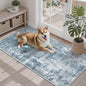 Soalmost 2x4 Washable Rugs for Kitchen, Floor, Entryway, Powder Room Small Area Rug Non-Slip Vintage Low Pile Throw Door Mat Blue/Grey