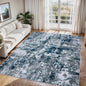 6x9 Area Rugs for Living Room Rug Washable: Abstract Rug for Dining Room Bedroom Carpet Non Slip 6 by 9 Indoor Modern Nursery Home Office Navy Grey