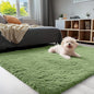OLANLY 3x5 Machine Washable Small Bedside Rug, Soft Fluffy Shaggy Rugs for Living Room, Bedroom, Indoor Floor Carpet for Kids Girls and Boys, Preppy Dorms, Nursery, Home Decor Aesthetic, Green