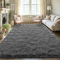 LOCHAS Ultra Soft Indoor Modern Area Rugs 6x9, Fluffy Living Room Carpets for Children Bedroom Home Decor Nursery Rug, Coal-Gray