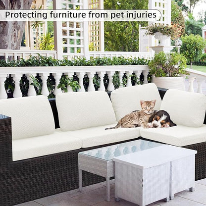 Outdoor Cushion Covers Set,8PCS Patio Furniture Couch Seat Slipcovers, Replacement for Sofa Sectional Chair(Cover，Only)