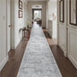 Washable Runner Rug 2.5x16, Non-Slip Long Hallway Runner for Entryway, Soft Vintage Kitchen Mats for Floor, Abstract Dining Room, Bedroom, Living Room Rugs(2.5'x16', Grey/Ivory)