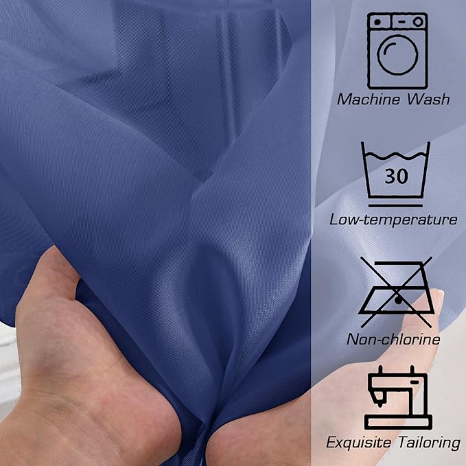 OWENIE Sheer Curtains 54 Inch Length 2 Panels Set, Royal Blue Clear Sheer Short Curtains for Small Window, Light Filtering Rod Pocket Curtain Sheers, 2 Pcs 84 Width 54 Long, Royal Blue