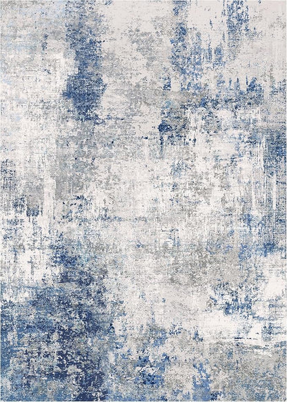 BEIMO Area Rugs 8x10 for Living Room Bedroom, Modern Abstract Machine Washable Rug, Large Soft Low Pile Floor Carpet with Non Slip Backing for Dining Room, Blue