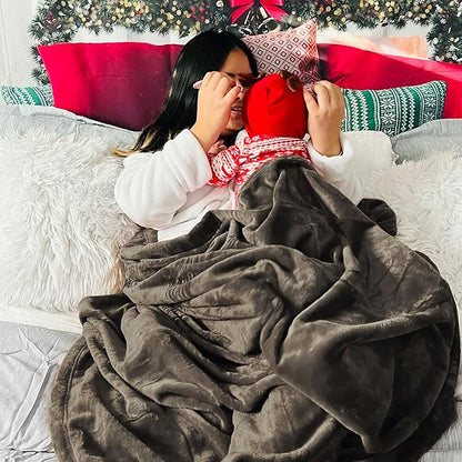 Bedsure GentleSoft Fleece Blanket Twin Size Brown - 300GSM Lightweight Plush Fuzzy Cozy Soft Warm Blanket for Bed, Sofa, Couch, Travel, Camping, 60x80 inches