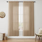 Sand Beige Linen Curtains 80 Inch Length for Living Room Simple Modern Light Filtering Semi Sheer Curtain Back Tab Rustic Farmhouse Luxury Home Decor Drapes for Bedroom Dinner Room 52x80, 2 Panels