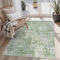Soalmost Area Rugs 4x6 for Living Room, Vintage Washable Rugs for Dining Room, Kitchen, Non-Slip Area Rug Green Ivory