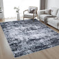 4x6 Area Rug Living Room Rug: Washable Modern Abstract Soft Thin Rug Indoor Floor No Slip Stain Resistant Carpet for Bedroom Dining Room Farmhouse Nursery Home Office - Black