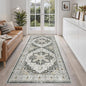 Madane Hallway Runner Rug 3x6 - Washable Kitchen Rugs Entryway Rug Runner Vintage Soft Floor Mat Non Slip Indoor Farmhouse Carpet for Bathroom Living Room Bedroom (3 X 6, Black)