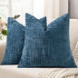 decorUhome Navy Blue Chenille Throw Pillow Covers 16x16 Set of 2 Textured Soft Cozy Slubby Couch Pillow Covers Modern Farmhouse Boho Decorative Pillow Cases for Bed Sofa Living Room