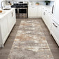 3x6 Washable Kitchen Runner Rug: Modern Abstract Runners for Hallway Soft Non Slip Rugs with Rubber Backing Low Pile Thin Floor Carpet for Entryway Bedroom Bathroom Bedside Indoor(Brown/Brick,3x6)