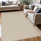 KOZYFLY Washable Area Rug 5x7 ft Rubber Backed Non Slip Rugs for Living Room Braided Cotton Bedroom Rug Woven Office Rugs Indoor Outdoor Floor Carpets for Dining Bedroom Living Room, Ivory/Khaki