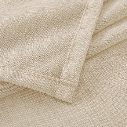 BGment 40 Inch Length Burlap Linen Curtains for Kitchen Window - Short Semi Sheer Drapes Natural Light Filtering with Rod Pocket for Cafe Bathroom Bedroom Lightweight, 2 Panels Set, 42 X 40 Inch