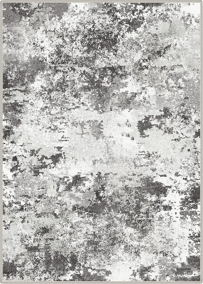 BEIMO Area Rugs 5x7 for Living Room Bedroom, Modern Abstract Machine Washable Rug, Large Soft Low Pile Floor Carpet with Non Slip Backing for Dining Room, Black Grey