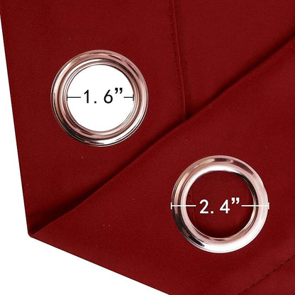 LEMOMO Red Thermal Blackout Curtains/42 x 72 Inch/Set of 2 Panels Room Darkening Curtains for Bedroom