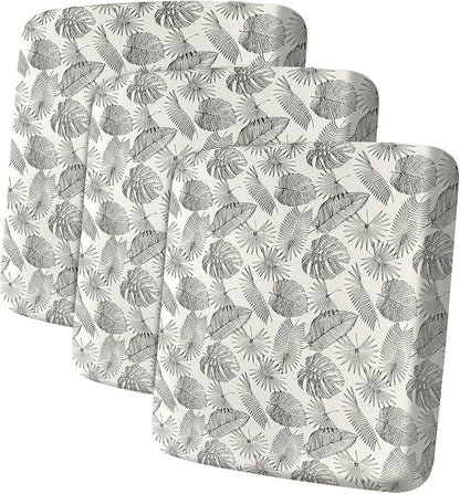 Leather Look Couch Cushion Covers Sofa Seat Slipcovers Sets Couches Furniture Protector for Sectional Armchair Loveseat Pets Kids Stretch Spandex Fabric (3 Cushion Sofa, Beige Leaf)