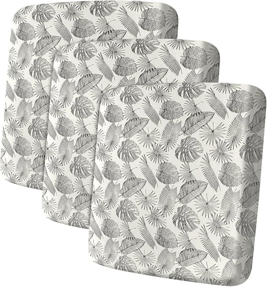 Leather Look Couch Cushion Covers Sofa Seat Slipcovers Sets Couches Furniture Protector for Sectional Armchair Loveseat Pets Kids Stretch Spandex Fabric (3 Cushion Sofa, Beige Leaf)