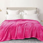 Exclusivo Mezcla Plush Fuzzy Fleece Bed Blanket Queen Size, Super Soft, Fluffy and Warm Blankets for Couch, Bed, All Season (Hot Pink, 90x90 inches)