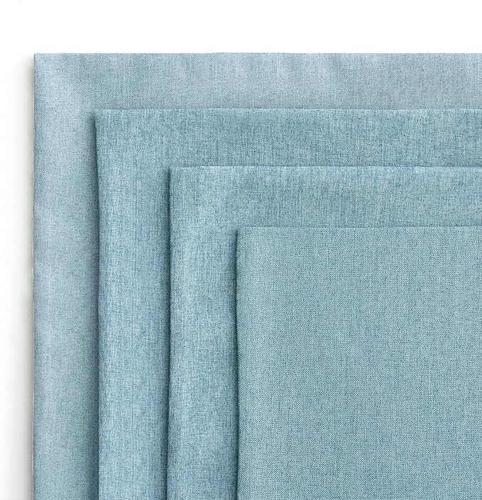 MIULEE Pack of 4 Decorative Outdoor Throw Pillow Covers Linen Waterproof Pillow Covers Farmhouse Cushion Cases for Patio Garden Tent Balcony Couch Sofa 16x16 inch Blue Gray
