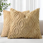 decorUhome Throw Pillow Covers 26x26 Inch Set of 2, Soft Plush Faux Wool Khaki Solid Couch Pillow Covers, Accent Euro Sham Farmhouse Neutral Square Pillow Cases for Sofa Bed Living Room