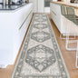 OPPODREAM Soft Entryway Rug 2x12, 2x12 Rug Runner, Washable Hallways Carpet 2 x 12 with Non Slip Backing, Low-Pile Bedside Carpet 2 x 12, Long, Faux Cashmere, Greenish Grey