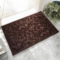 Coffee Brown Leaves Outdoor Indoor Entrance Doormats, Absorbent Durable Heavy Duty Welcome Front Door Mat,Thick Natural Rubber Back,Easy Clean Entryway Mat 23x35 Inch, Low Profile