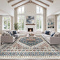 zesthome 10x14 Area Rugs,Stain Resistant Washable Rug,Ultra-Thin Rugs for Living Room,Bedroom,Non-Slip Backing Home Decor Large Area Rug (Navy Blue/Red,10'x14')