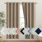 NICETOWN Burlap Vintage Open Linen Weave Flax Thermal Curtains, 100% Blackout Curtains 72" Long for Dining Room, Soundproof Window Treatment Drapes for Hall Room, 52" Wide Per Panel, Set of 2