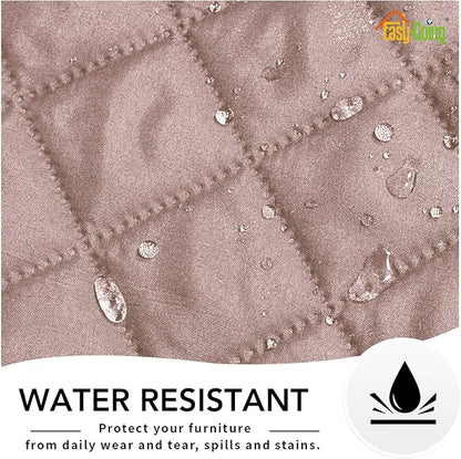 Easy-Going Oversized Recliner Cover Reversible Couch Cover Sofa Cover for Living Room Water Resistant Furniture Protector with Elastic Straps for Pets Dog (Oversized Recliner, Pink/Beige)