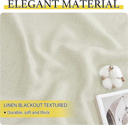 NICETOWN 24 inch Long Blackout Tiers, Farmhouse Grommet Half Window Curtains, Light Block Small Window Valances for Kitchen Cupboard, Covering for Bathroom, W34 x L24, Natural, 2 Panels