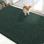 OLANLY Dog Door Mat for Muddy Paws 48x30, Absorbs Moisture and Dirt, Absorbent Non-Slip Washable Doormat, Quick Dry Chenille Mud Mat, Entry Indoor Entryway Carpet for Inside Floor, Blackish Green
