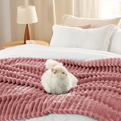 Bedsure GentleSoft Dusty Pink Fleece King Blanket for Couch - Super Soft Cozy Blankets for Women, Cute Small Blanket for Girls, 108x90 Inches
