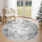 UERMEI 5ft Round Area Rug Living Room Rugs - 5x5 Washable Neutral Modern Abstract Soft Thin Rug Indoor Floor No Slip Rug Carpet for Bedroom Under Dining Table Home Office Decor - Grey