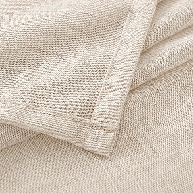 BGment Linen Curtains 84 Inch Length for Living Room, Oatmeal Lightweight Rustic Country Window Drapes for Farmhouse Bedroom Dining Room Decor Rod Pocket Textured, 2 Panels Set, Each 60 Inch Wide